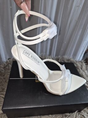 Cape Robbin White Strappy Pointed Stiletto Heels